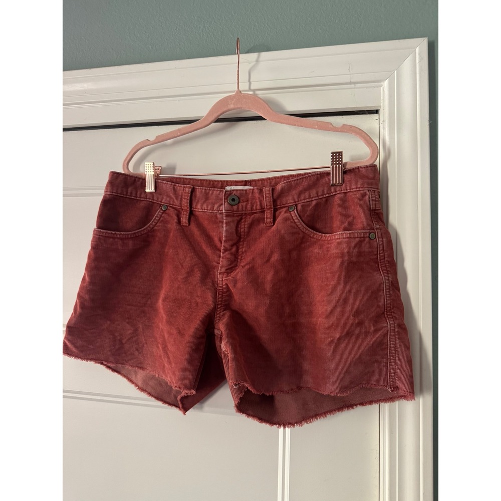 Womens Carve Designs Ohau Shorts Size 8 Corduroy Brick Red Raw Hem 4" Inseam